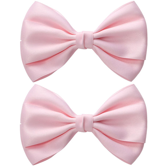 Large Big 6 Inch Hair Bows Thick Ribbon Boutique Alligator Clips Hair Accessories for Women Girls Toddlers Kids Teens 2 Pcs(Light Pink)