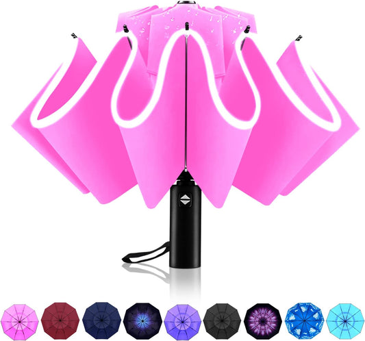Windproof Automatic Inverted Umbrella – Compact Folding with Sun UV Protection, Portable Travel Umbrella for Car & Backpack