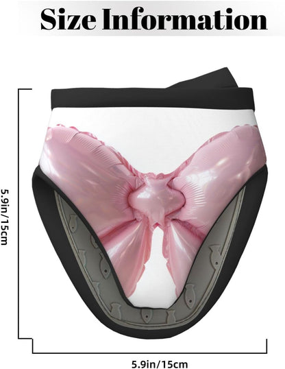 Light Pink Bow Balloon Mini Silicone Oven Mitts Heat and Slip Resistant Kitchen Mittens,Short Oven Gloves for Safe Cooking Baking & Grill,5.9"X5.9"