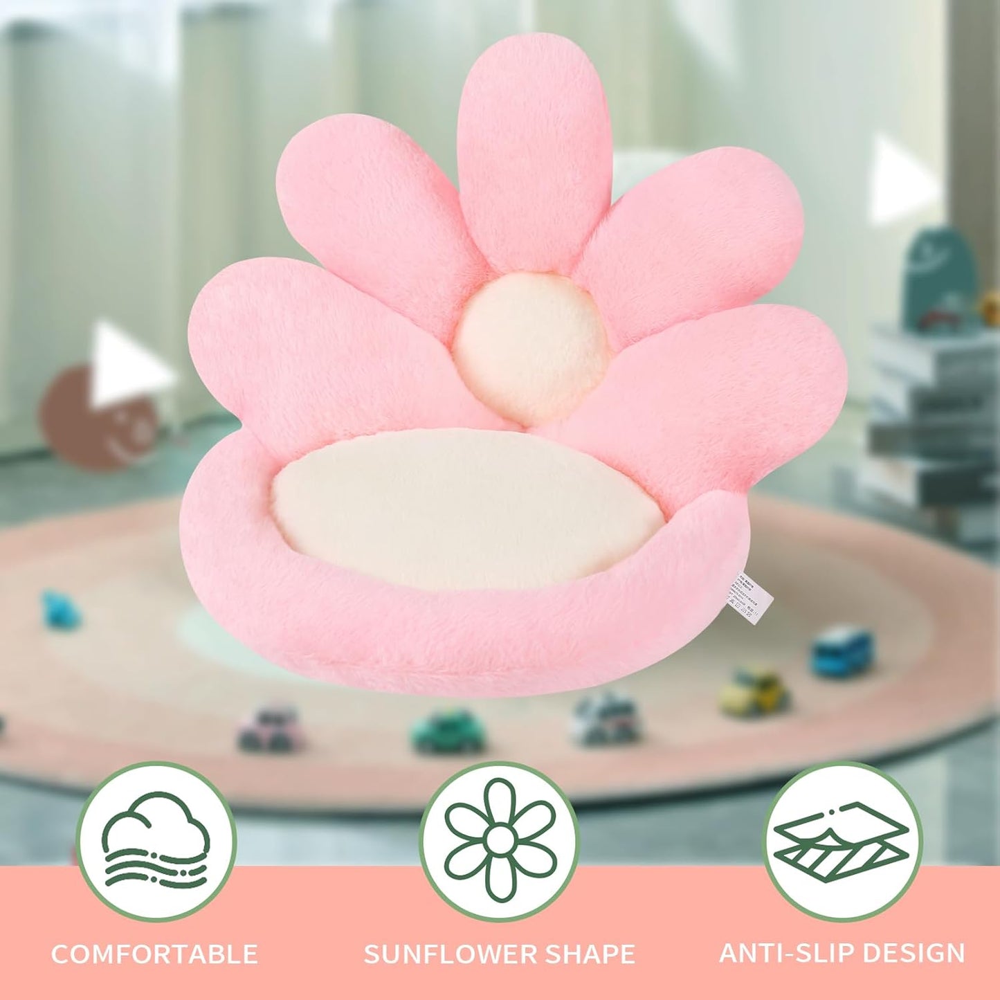 Ditucu Flower Shape Chair Pillow Cute Seat Cushion 19 inch Comfy Lazy Sofa Floor Pillows Dorm Seating for Bedroom Decor Pink