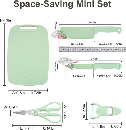 SUJAYU 5 in 1 Mini Knife and Cutting Board Set, Pink, Compact, Stainless Steel, One Size, Adult, Indoor/Outdoor Use