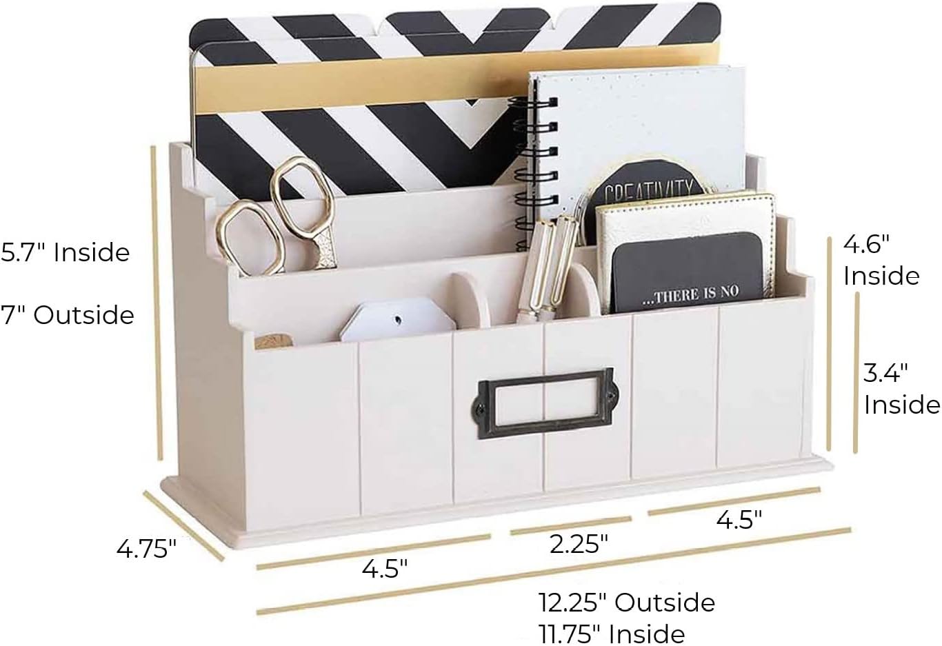 BLU MONACO | Light Pink Mail Organizer | Wooden 3 Tier Desk Organizer for Countertop Sorting | Rustic Blush Mail Sorter for Kitchen Office