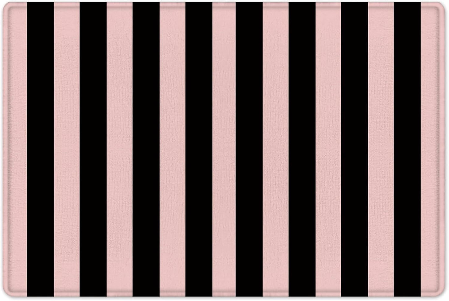 EOBTAIN Black Striped Bath Mat for Shower Pink Stripe Bathroom Rugs Funny Abstract Bathtub Mat Non Slip Door Mat Indoor Entrance Memory Foam Floor Mat for Bedroom Bathroom Accessory 24x16 Inch