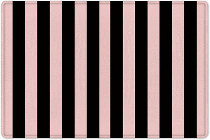 EOBTAIN Black Striped Bath Mat for Shower Pink Stripe Bathroom Rugs Funny Abstract Bathtub Mat Non Slip Door Mat Indoor Entrance Memory Foam Floor Mat for Bedroom Bathroom Accessory 24x16 Inch