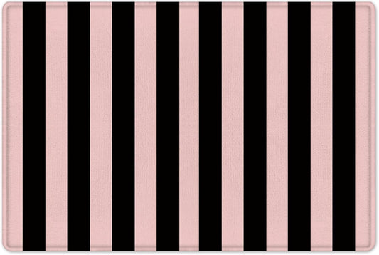EOBTAIN Black Striped Bath Mat for Shower Pink Stripe Bathroom Rugs Funny Abstract Bathtub Mat Non Slip Door Mat Indoor Entrance Memory Foam Floor Mat for Bedroom Bathroom Accessory 24x16 Inch