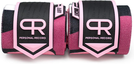 PR Personal Record Heavy Duty Premium Wrist Wraps, More Elasticity, Reinforced Stitching, Extra Wide Strap, Strong Thumb Loop, Larry Wheels Weightlifting Wraps