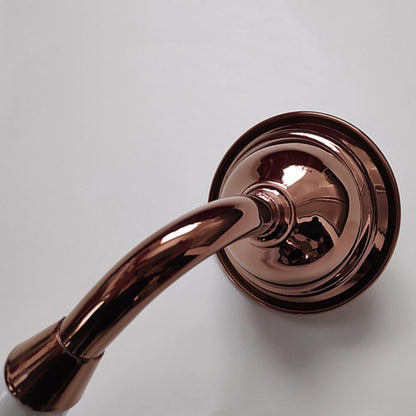 Handheld Shower Head Bell Shape White Ceramic Handle Stainless Steel (Rose Gold)
