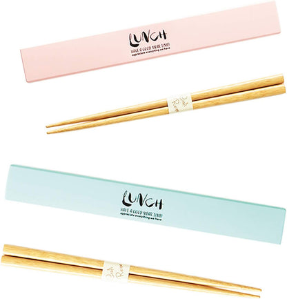 Takenaka T-96473 Roof Bunny Chopsticks and Case Set, Pink, 7.1 inches (18 cm)