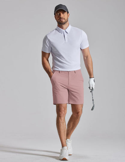 COOFANDY Men's Casual Shorts 7" Stretch Golf Shorts with 4 Pockets Quick Dry Lightweight Shorts Dress for Hiking Work