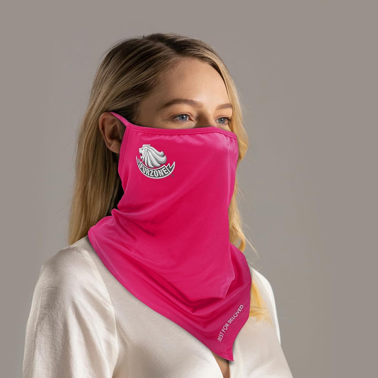 FURZONE Face Scarf with Ear Loops for Professional Groomers - Breathable Face & Neck Gaiter Mask Cover/Dust Fur Protection