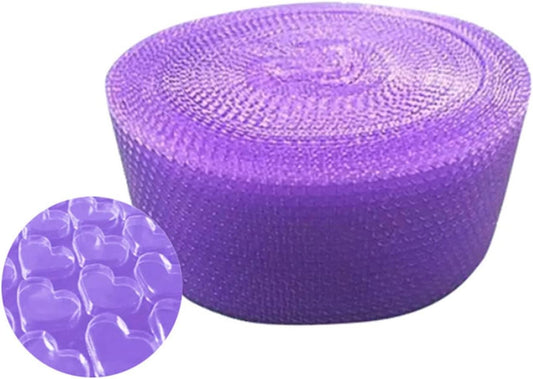 5mx20cm Pink Heart-Shape Shockproof Air Bubble Roll Wrap Party Favors Gifts Protective Film Packing Wedding Decoration Membrane for Packaging (Color : Purple, Gift Bag Size : 20cmX 500cm)