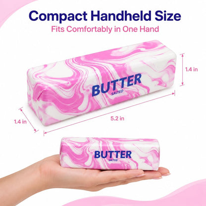 Pink Butter Squishy, Upgraded Slow Rising Rainbow Marble Colorful Stress Relief Stick, Soft and Satisfying Squeeze for Office or Home (Pink Butter)