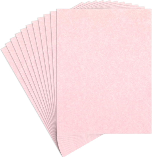 Epakh 200 Sheets Old Age Parchment Paper 8.5 x 11 Inch Standard Letter Vintage Colored Old Parchment Semblance Double Side Printing Paper(Light Pink)