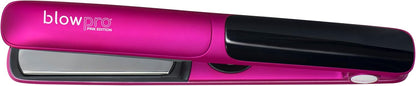 blowpro Pink Edition Professional Salon Flat Iron, 1" Titanium Plates, 180°- 425°F Temp Range, Non-Slip Grip, Rapid Heat Tech, Digitial Display, Adjustable Shut-Off, Comes w/Free Full-Size Hairspray!