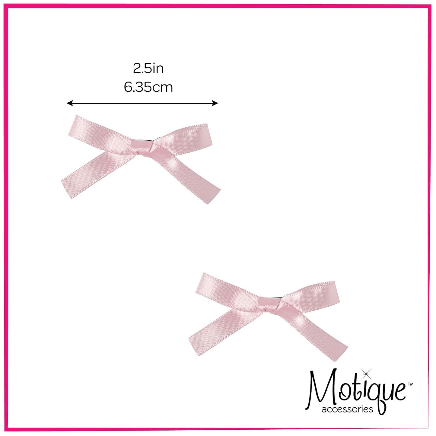 2.5 Inch Small Satin Hair Bows - Set of 2 (Light Pink)