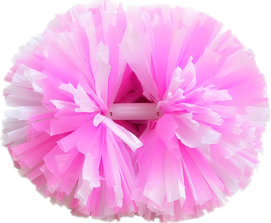 2 Pack Cheerleading Pom Poms with Baton Handle Rainbow Colorful Cheer Pom Poms for Sports Team Spirit Cheering Kids Adults
