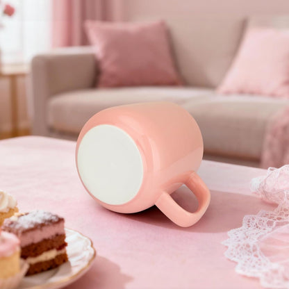 VOBAGA 15oz Ceramic Coffee Mug with Lid and Flat-Bottom, Morning Coffee Mug for Daily Use Warming Coffee & Tea (Pink)