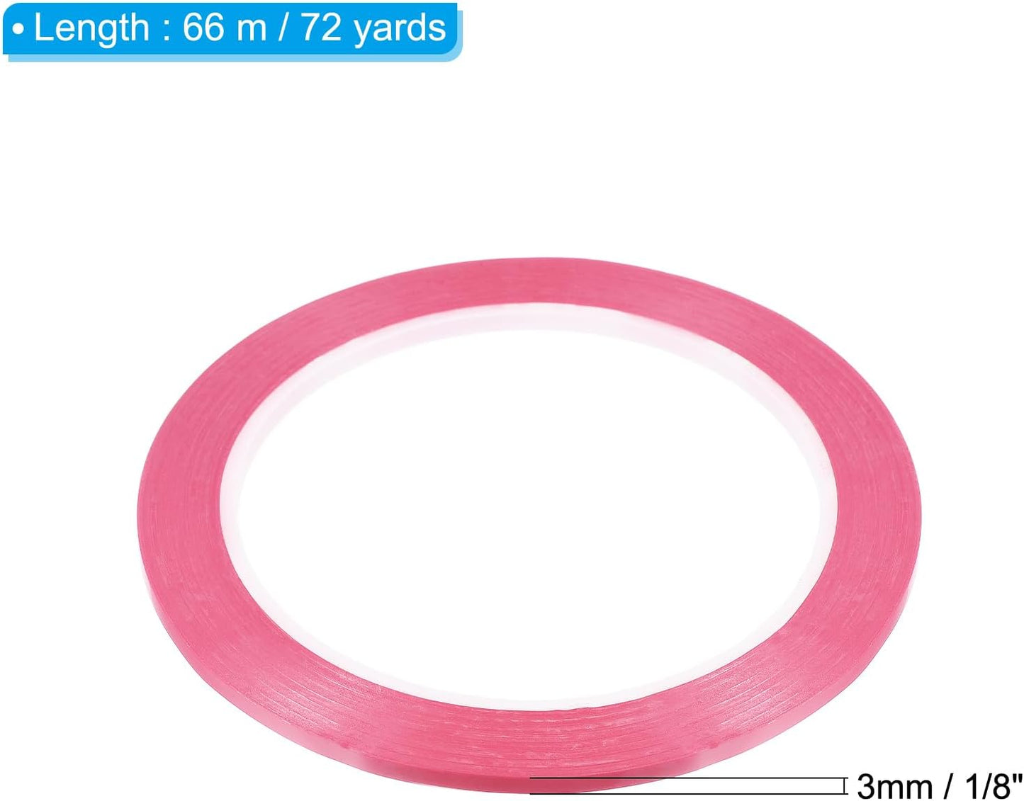 PATIKIL 1/8" Whiteboard Tape, 4 Pack Thin Dry Erase Tape for Graphic Chart Marking DIY Art, Pink