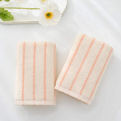 YiLUOMO White and Pink Striped Hand Towels 100% Cotton Set of 2 � Soft, Highly Absorbent and Quick Dry Towels for Bathroom Decor, 13 x 29 Inch