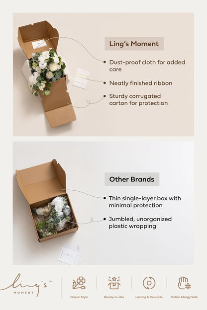 Ling's moment Pink Blue Bridal Bouquet Cascading, Dusty Rose Navy Wedding Bouquets for Bride, 13 Inch Bride Artificial Flowers Bouquets