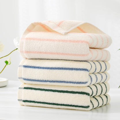 YiLUOMO White and Pink Striped Hand Towels 100% Cotton Set of 2 � Soft, Highly Absorbent and Quick Dry Towels for Bathroom Decor, 13 x 29 Inch