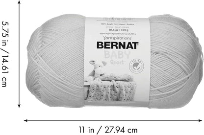Bernat Baby Sport BB Peach Blossom Yarn - 1 Pack of 12.3oz/350g - Acrylic - #3 Light - 1256 Yards - Knitting/Crochet