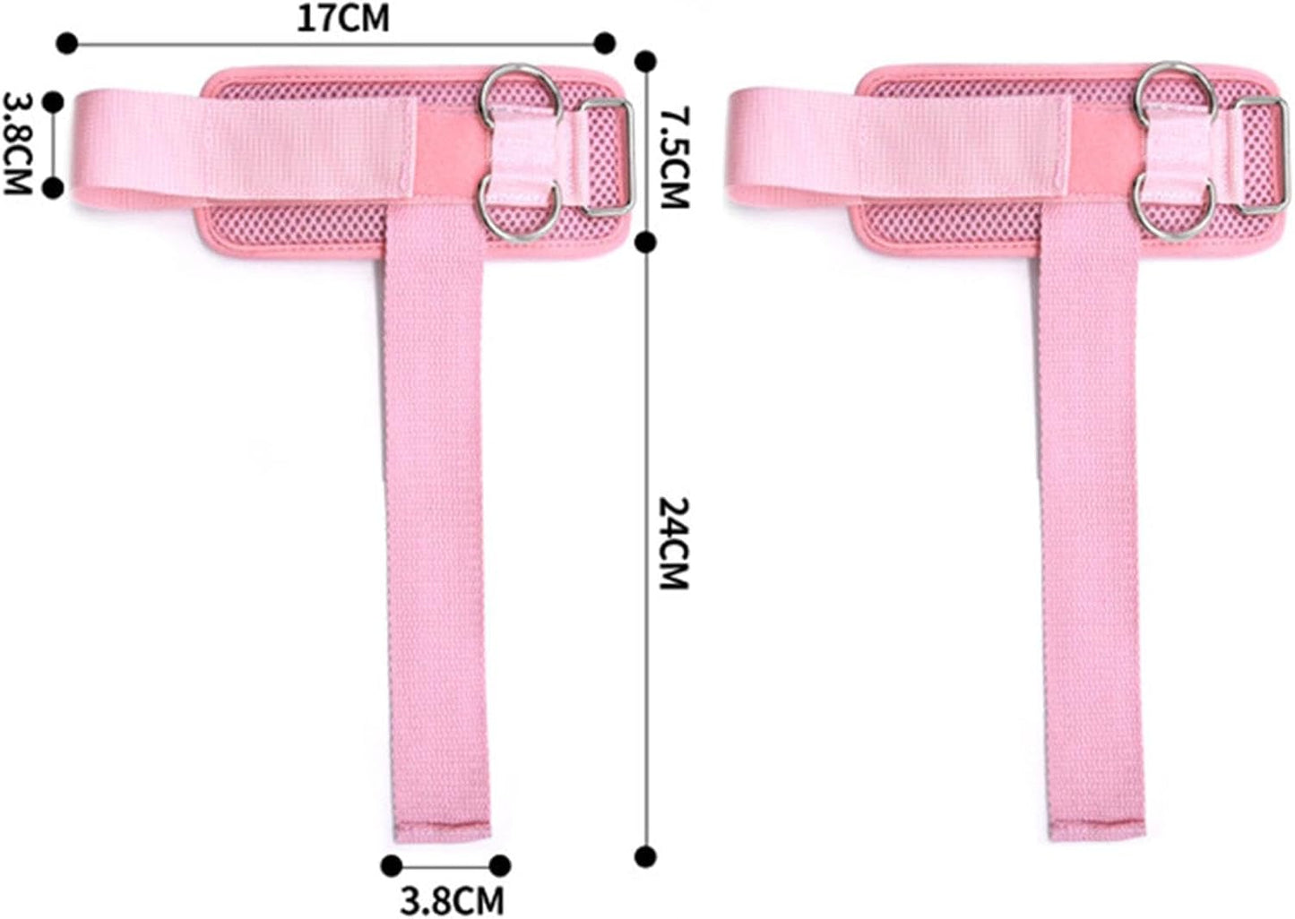Set of 2 Wrist Straps for Weightlifting, Fitness Equipment with Double D-Rings for Training.