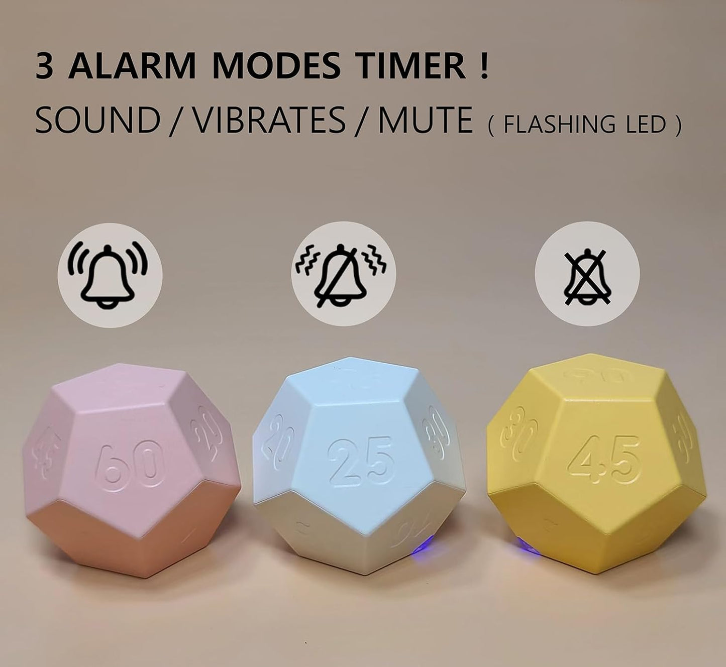 Cube Pomodoro Timer - Flip to Start Countdown, Rechargeable Mini Productivity Timer for Study, Office, 11 Preset Times, Silent/Vibration, Time Management Tool for Kids & ADHD (Pink)