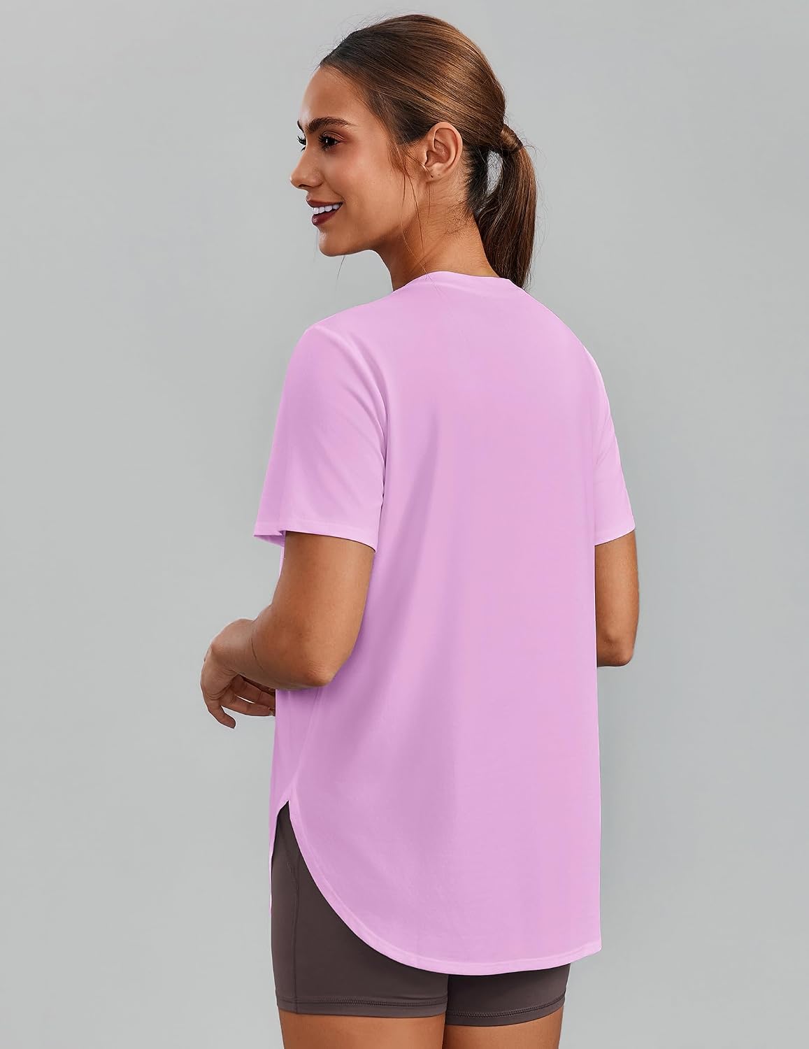 PINSPARK Workout Tops for Women Short Sleeve Athletic Shirts UPF 50+ Quick Dry Running Outfits for Exercise Gym Hiking S-3XL