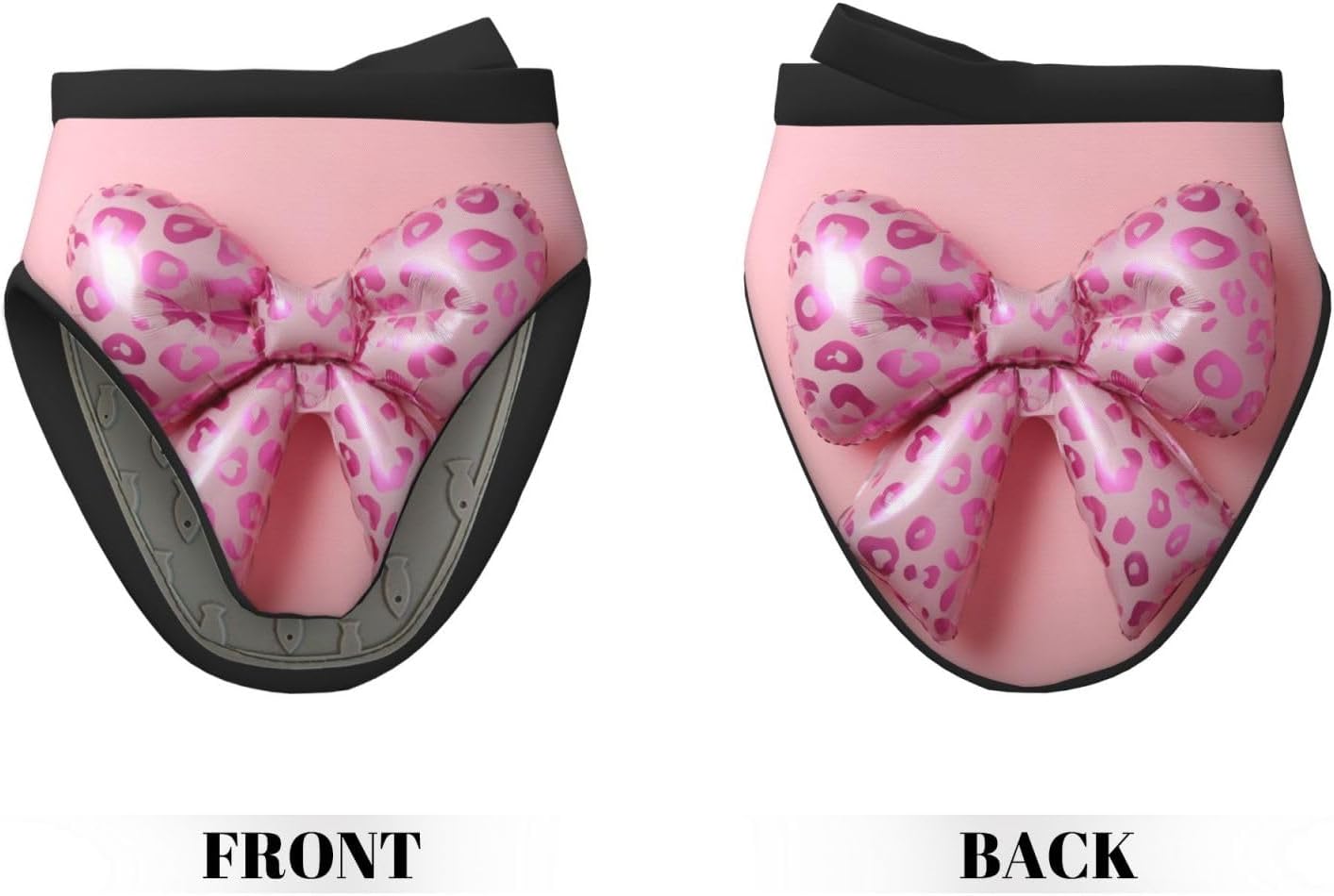 Light Pink Bow Balloon Leopard Pattern Mini Silicone Oven Mitts Heat and Slip Resistant Kitchen Mittens,Short Oven Gloves for Safe Cooking Baking & Grill,5.9"X5.9"