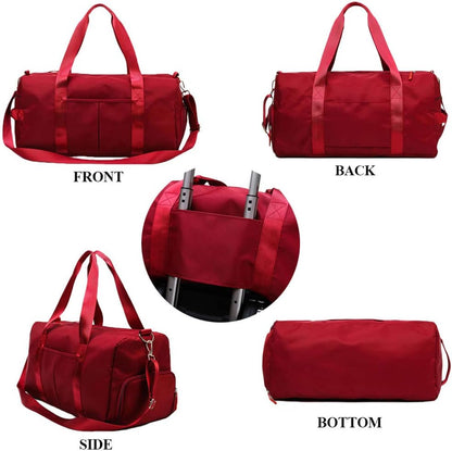 Sports Gym Bag for Women Travel Duffel Bag with Wet Pocket and Shoes Compartment for Training Swim Yoga(Pink)