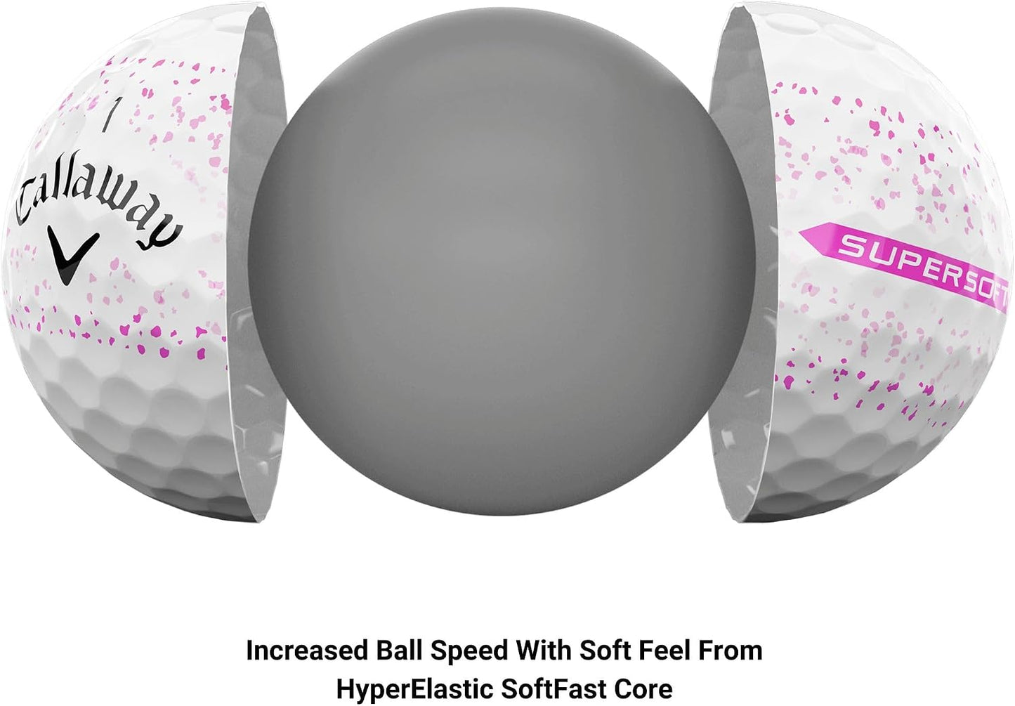 Callaway Golf Supersoft Golf Balls (2023 Version, Pink Splatter)