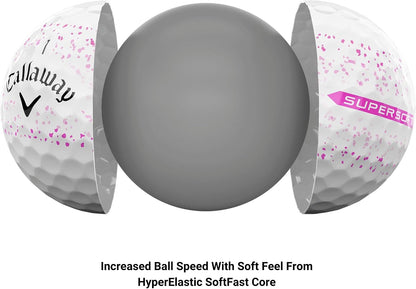 Callaway Golf Supersoft Golf Balls (2023 Version, Pink Splatter)