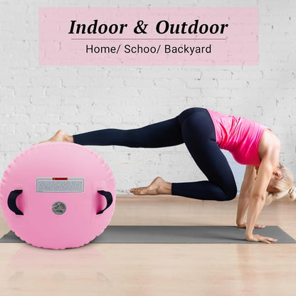 Gymnastics Barrel Air Roller with Pump, Inflatable Tumbling Equipment Air Mat Octagon Mat for Backhandspring Training Cheerleading Home Use