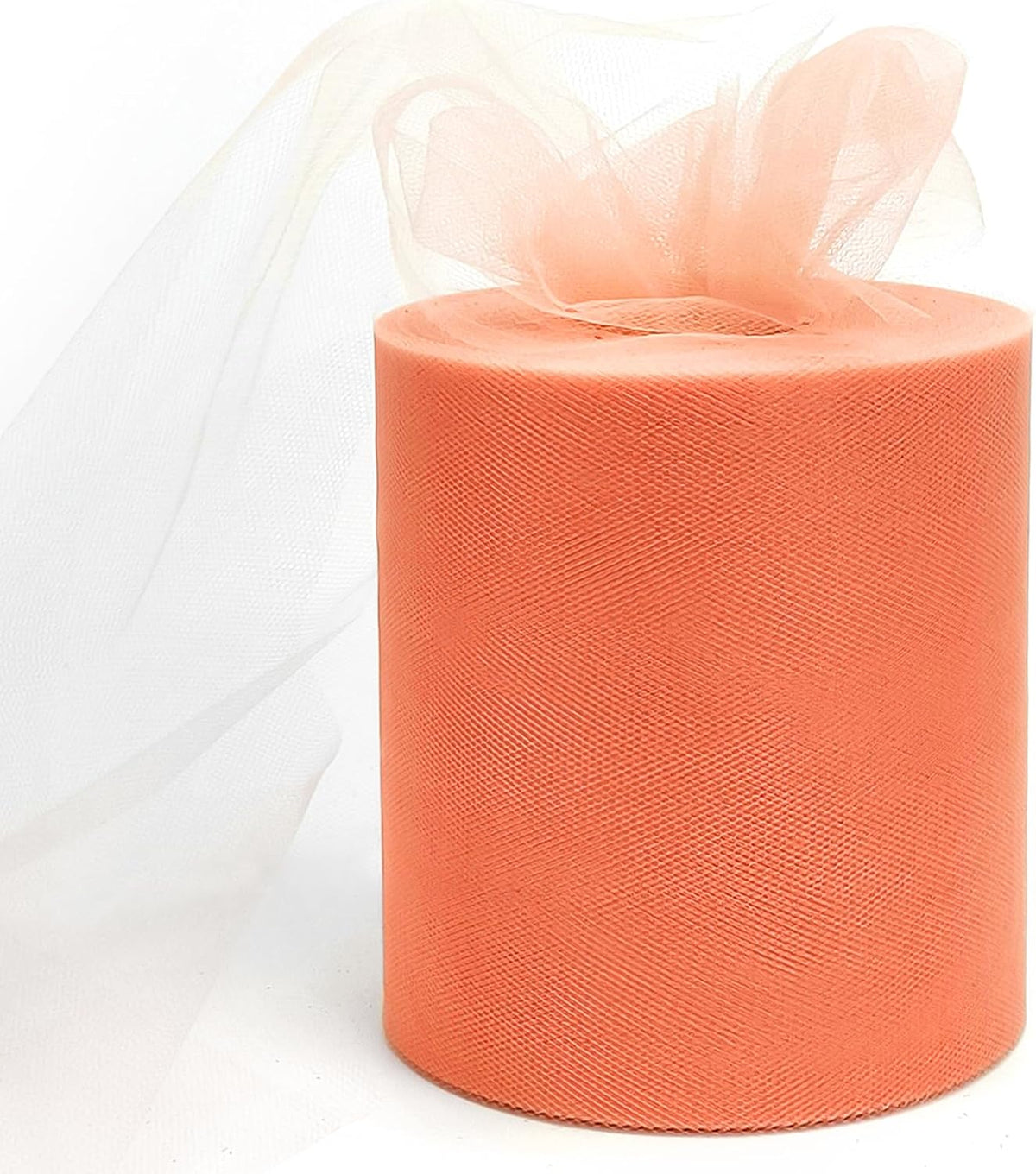 6" x 200 Yards Peach Tulle Fabric Roll for DIY Tutu & Wrapping, Party Decor