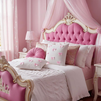 Pink 2 Pack 18 x 18 Inch Hand-Sewn Bows Pillow Covers Set