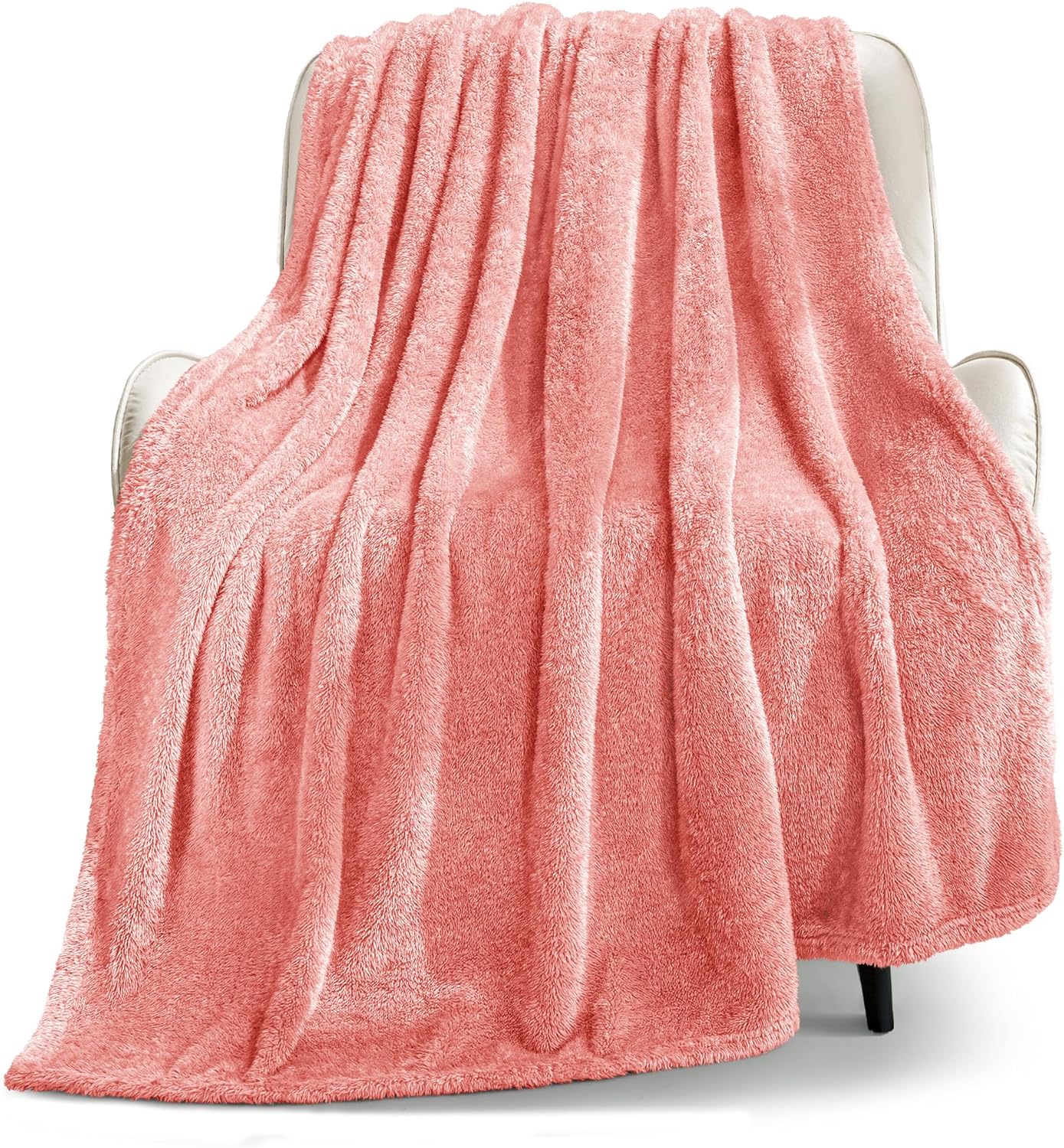 Whale Flotilla Extra Large Pink Throw Blanket for Couch, Decorative Soft Fleece Bed Blankets, Plush Fluffy Thick Sofa Throws for All Season, 50x70 Inch
