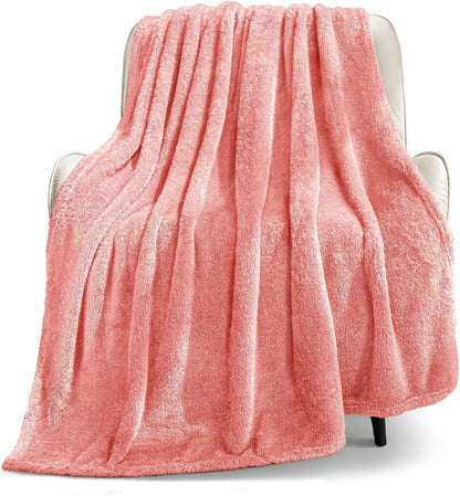 Whale Flotilla Extra Large Pink Throw Blanket for Couch, Decorative Soft Fleece Bed Blankets, Plush Fluffy Thick Sofa Throws for All Season, 50x70 Inch