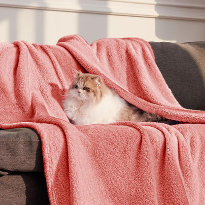 Whale Flotilla Extra Large Pink Throw Blanket for Couch, Decorative Soft Fleece Bed Blankets, Plush Fluffy Thick Sofa Throws for All Season, 50x70 Inch