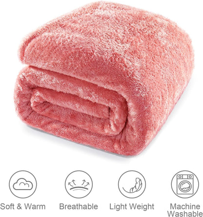 Whale Flotilla Extra Large Pink Throw Blanket for Couch, Decorative Soft Fleece Bed Blankets, Plush Fluffy Thick Sofa Throws for All Season, 50x70 Inch