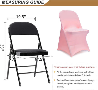 Folding Chair Covers - 20 PCS Light Pink Spandex Slipcovers for Banquet & Wedding Events