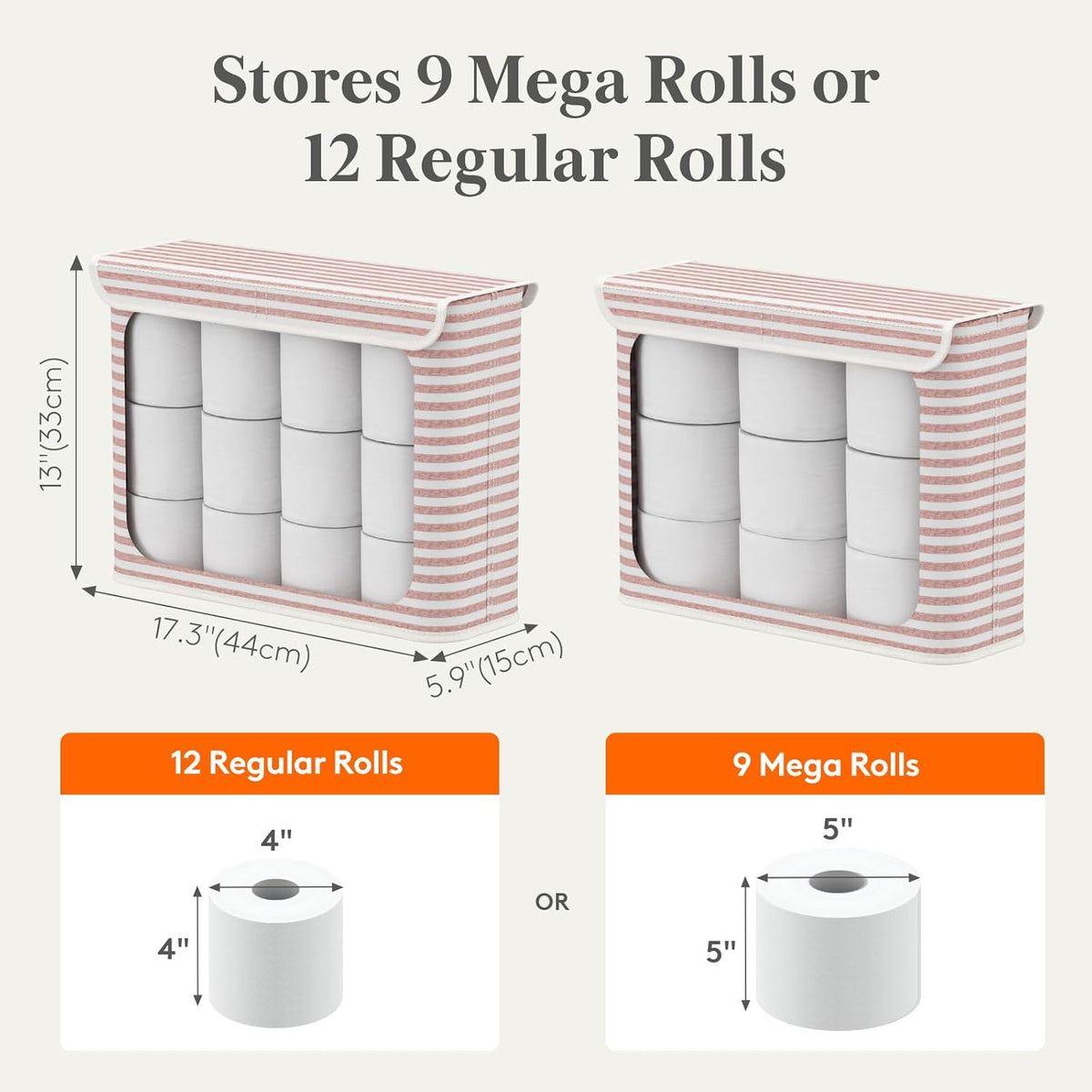 22L Bathroom Toilet Paper Storage Basket with Lid, Pink
