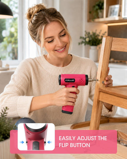 MYMULIKE Pink Cordless Electric Screwdriver, 4V Rechargeable Mini Power Drill Set, 23-Piece Bit Set for Home Use, Furniture Assembly & Daily DIY Projects