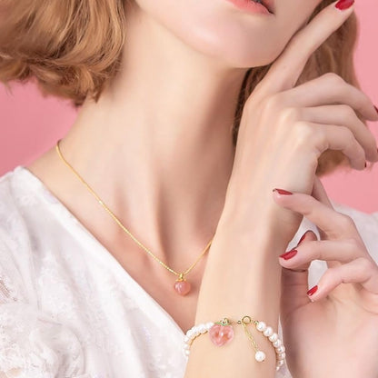 30Pcs Peach Pendants Transparent Resin Pendants Fruit Pendant Pink Peach Charm with Loop 3D Peaches Hanging Pendant for Necklace Bracelet Earrings Jewelry Making DIY Crafts