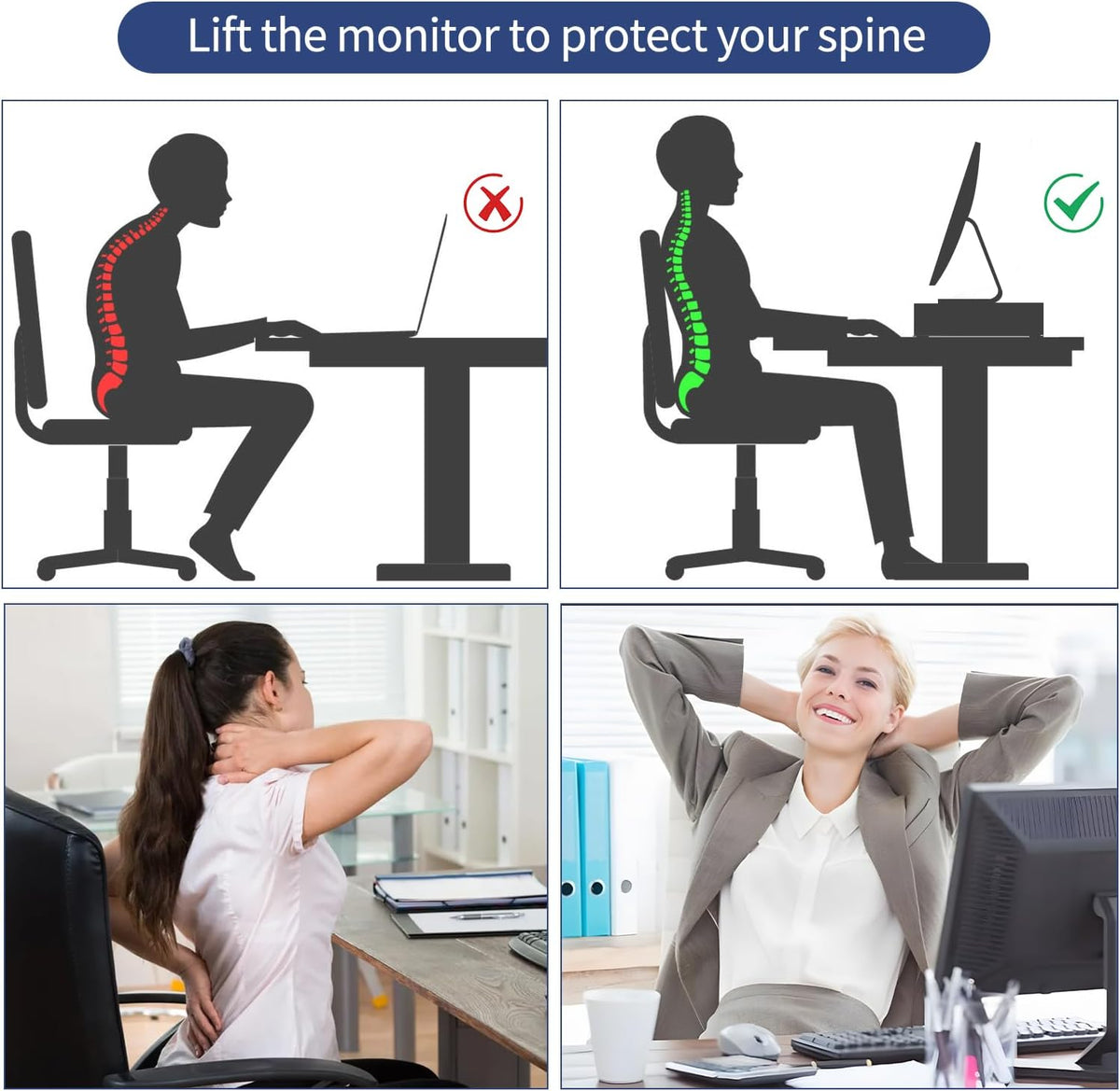 Computer Monitor Stands Riser，2-Tier Desk Organizers and Accessories, Office Desk Accessories Organizer with Drawers and 2 Pen Holder for Office Supplies (Pink)