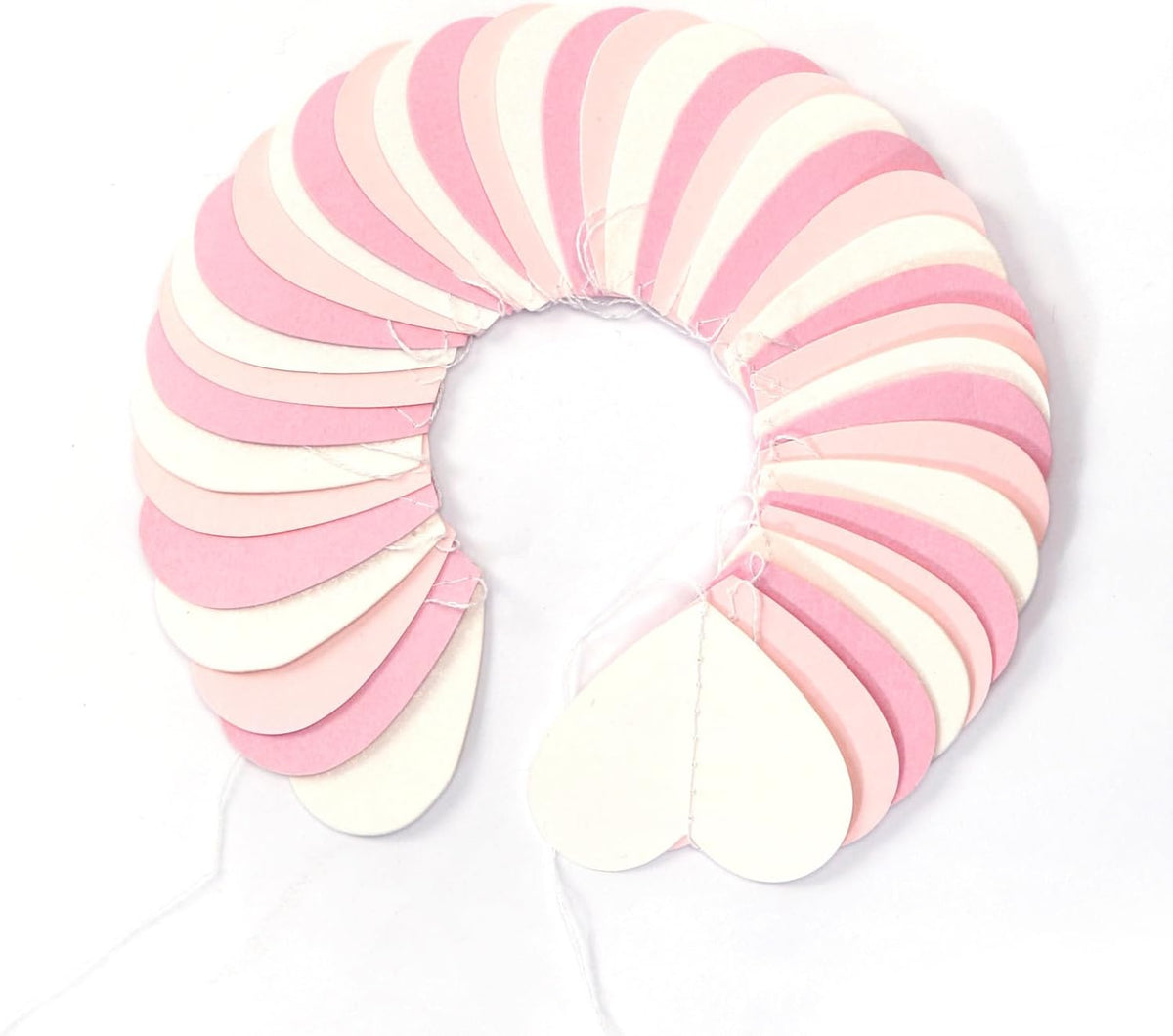 Pink-White Girls Birthday Party-Decorations Heart-Garland - 52Ft Valentines Day Proposal Galentines Wedding Paper Streamers Banner,Baby Bridal Shower Engagement Bachelorette Decor