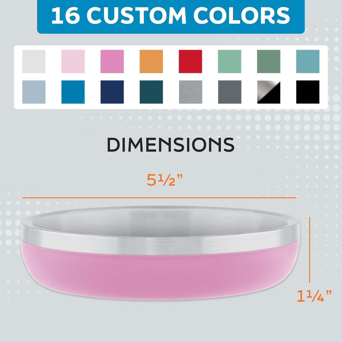 Stainless Steel Cat Bowls 9 oz Heavy Duty Hyper Pink