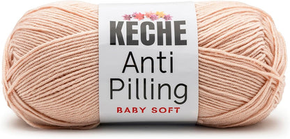 Soft DailyKnit DK Yarn, 100% Anti-Pilling Acrylic for Knitting Crocheting, Light Weight #3 (3.52 oz / 274 Yds) 1 Skein - Nude Peach