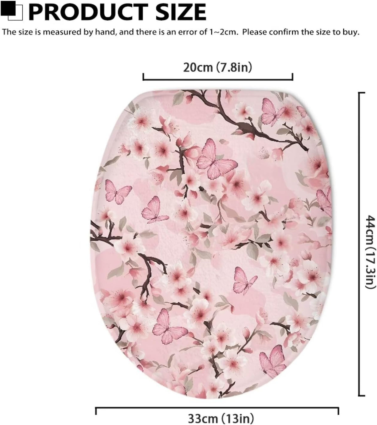 Pink Cherry Blossom Toilet Lid Cover Bathroom Decoration Accessories Bathroom Toilet Lid Soft Plush Seat Covers Seat Covers Fits Most Lids for Accessories Decor