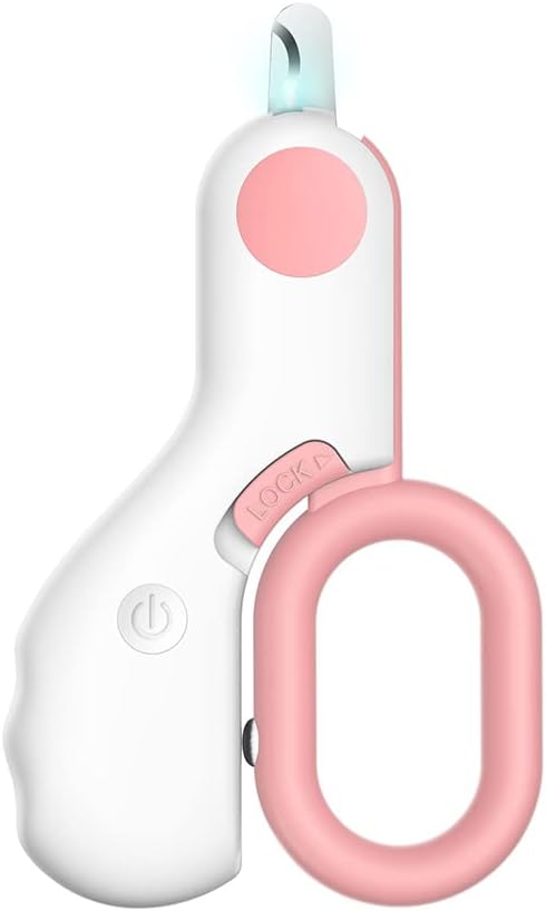 Small Animals Nail Clippers with LED Lights to Avoid Excessive Cutting and Sharp Blades - Professional Claw Trimmer for Tiny Dog Cat Kitten Bunny Rabbit Bird Guinea Pigs Ferret Hamsters (Pink)